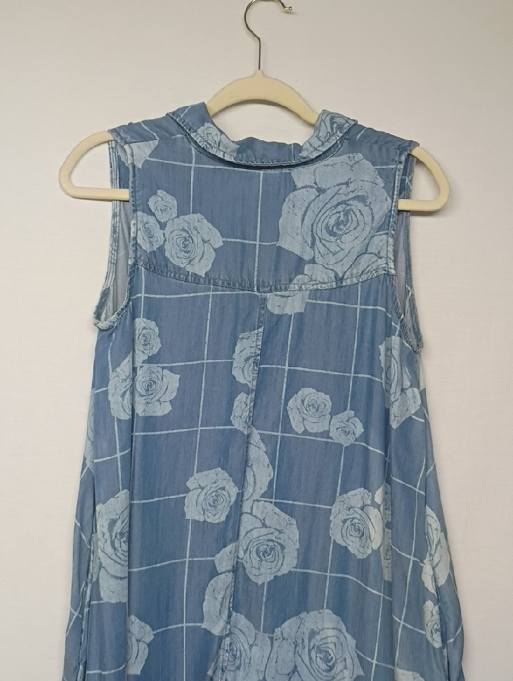 Grace Elements Blue Floral High-Low Chambray Dress - Picture 7 of 8